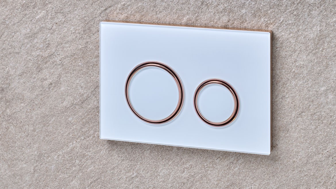 Architektur im Badezimmer - Betätigungsplatten von Geberit