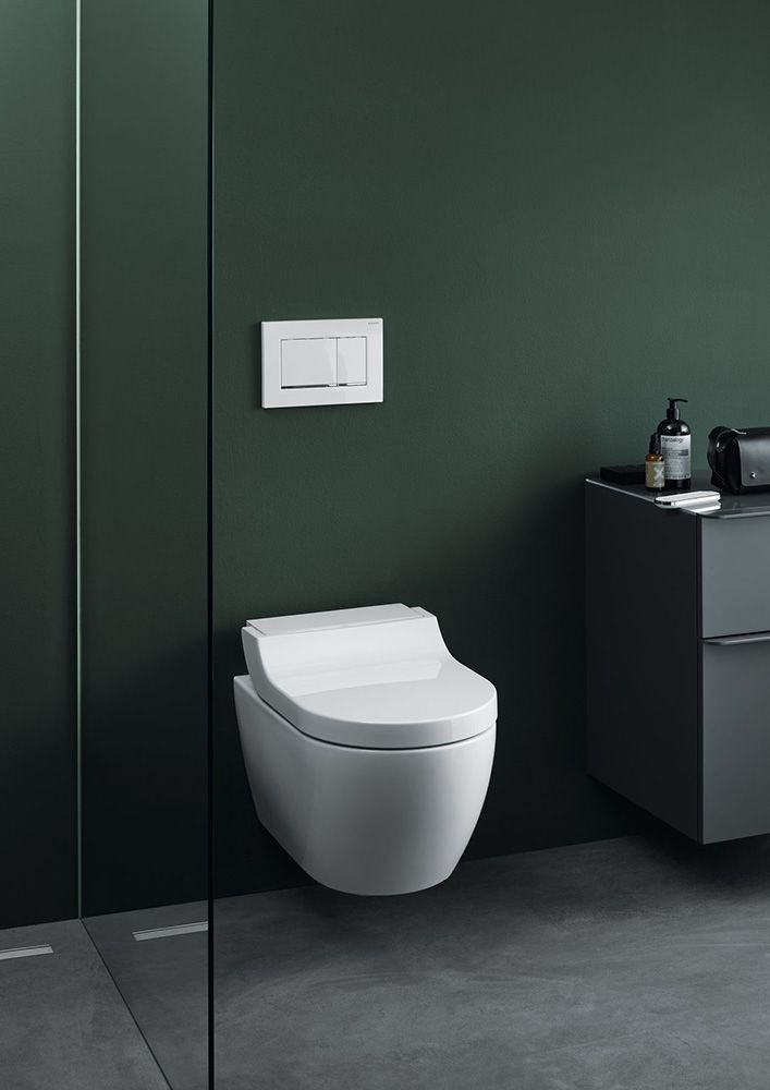 Architektur im Badezimmer - stylishe Betätigungsplatten von Geberit