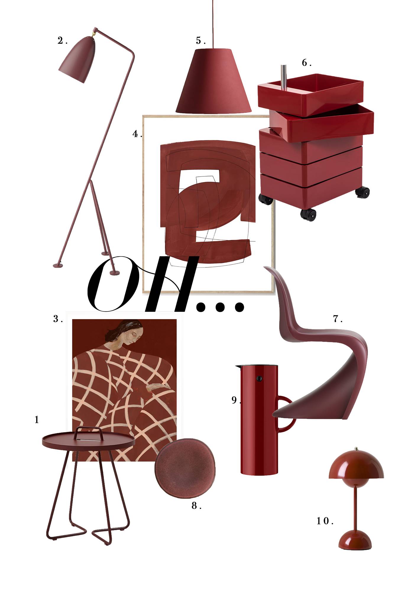 Moodboard Trendaccessoires in Bordeaux © Wiener Wohnsinn
