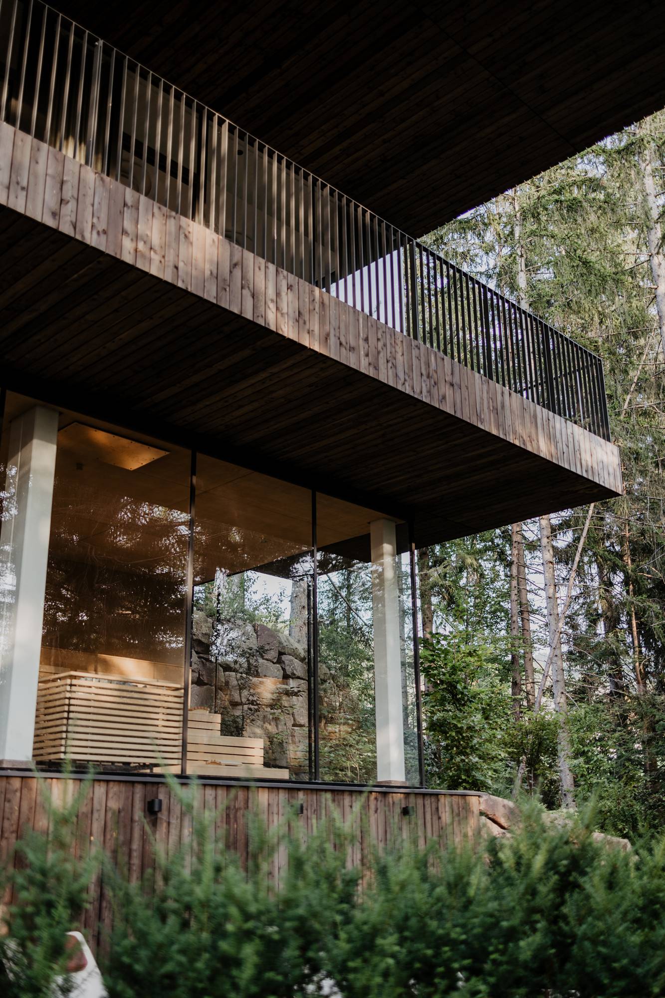 Wald Spa Bereich mit Dampfbad und finnischer Sauna -