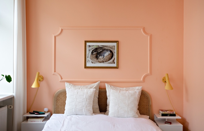 Schlafzimmer Inspiration in Aprikose
