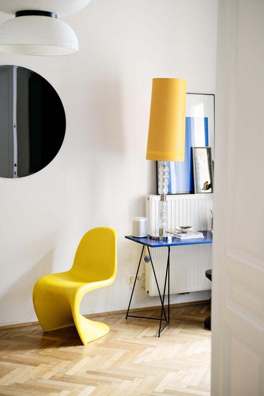 Vitra Freischwinger Panton Chair in Gelb